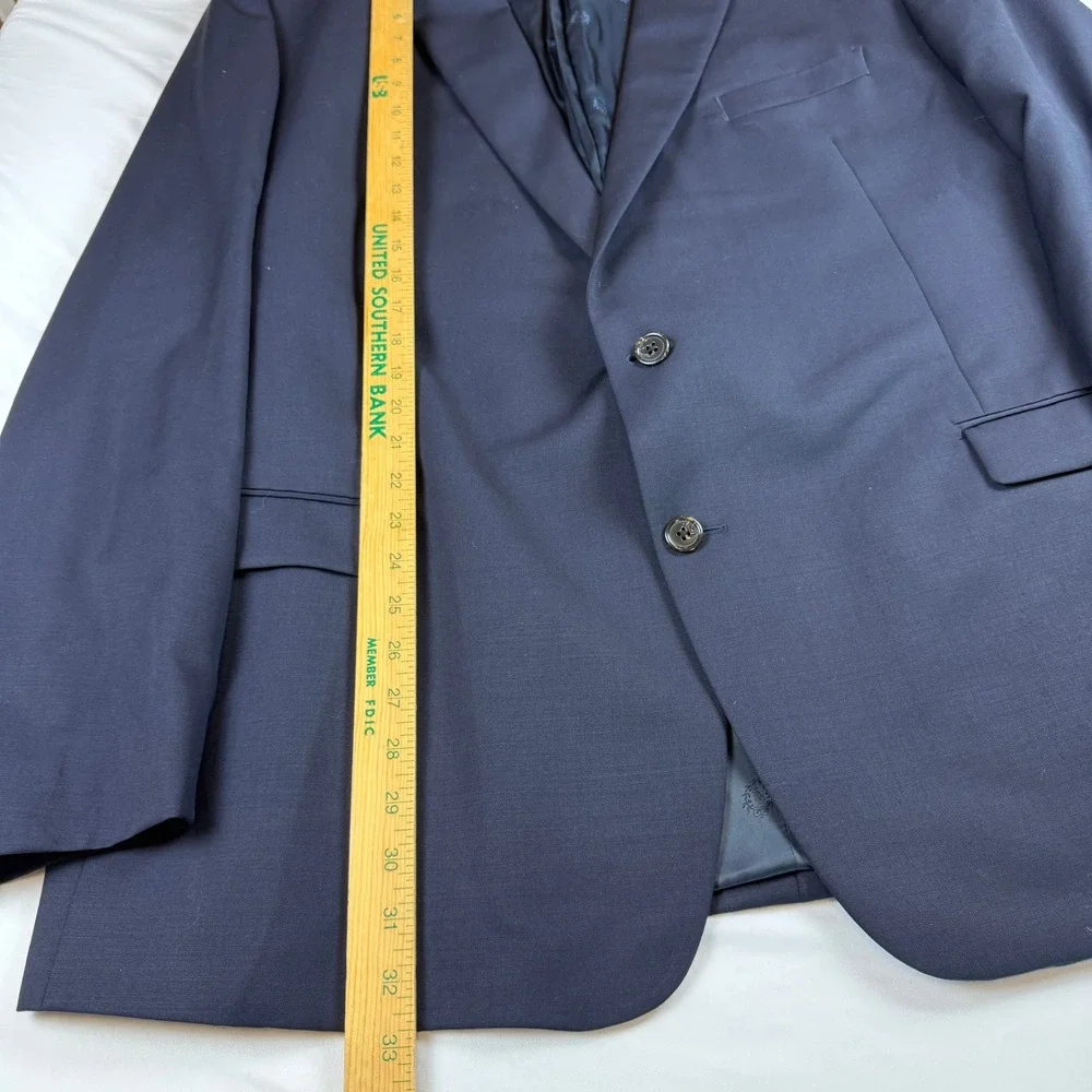 Lauren Ralph Lauren Mens 50L Navy Blue 100% Wool Natural Stretch Sport Coat
